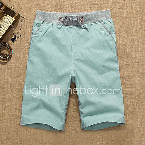 ARW Mens Leisure/Sports Short Solid Color Light Green Pants