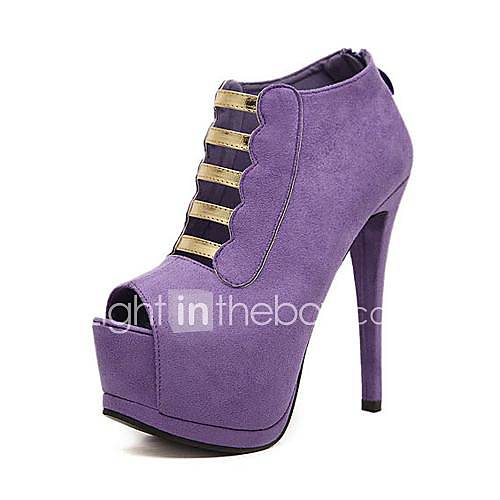 Suede Womens Stiletto Heel Peep Toe Pumps/Heels Shoes(More Colors)