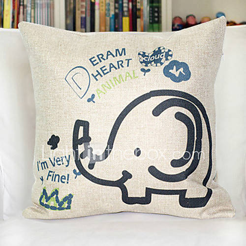 Pinshang Cute Elephant Print Pillow(Screen Color)