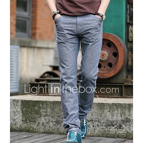 Mens New Fashion Casual Straight Cylinder Long Trousers