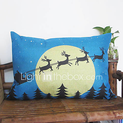 Cute Cartoon Elk Pattern Decorative Pillow Cover