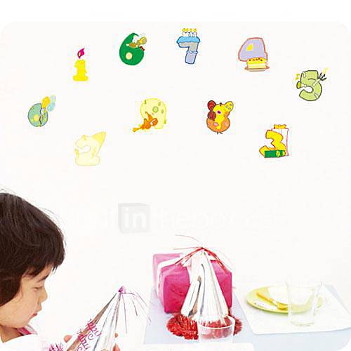 Vinyl Cute Number Wall Stickers Wall Decals