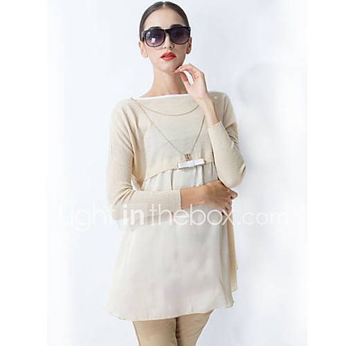 YIGOUXIANG Womens Thin Long Sleeve Chifffon Shirt(Screen Color)