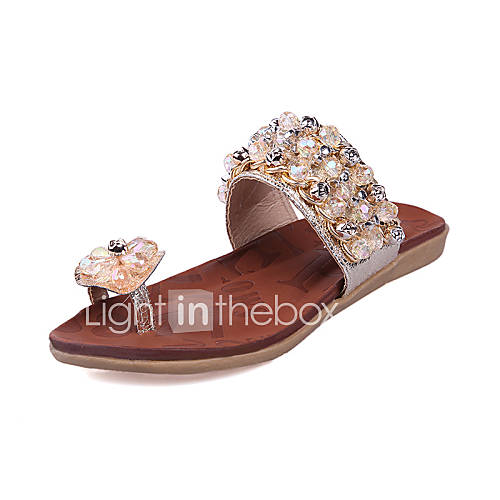 Leatherette Womens Flat Heel Toe Ring Sandals Shoes(More Colors)