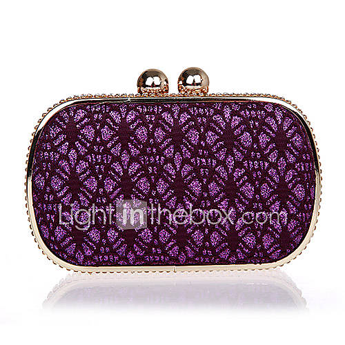 Jiminy Womens Top Grade Lace Evening Clutch Bag(Purple)