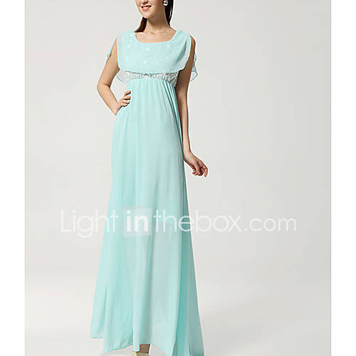 Zhulifang Womens Chiffon Solid Color Fitted Dress