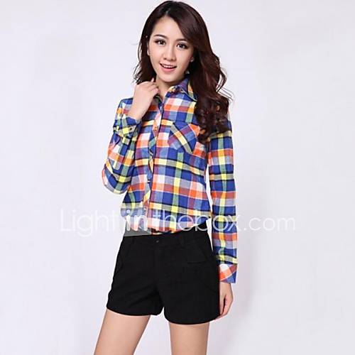 Womens The Fair Maiden Long Sleeve Grid Shirt