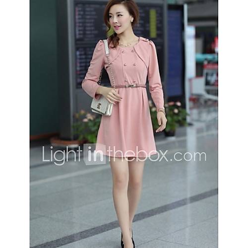 JFS Korea Sytle Womens OL Silm Fit Long Sleeve Dress