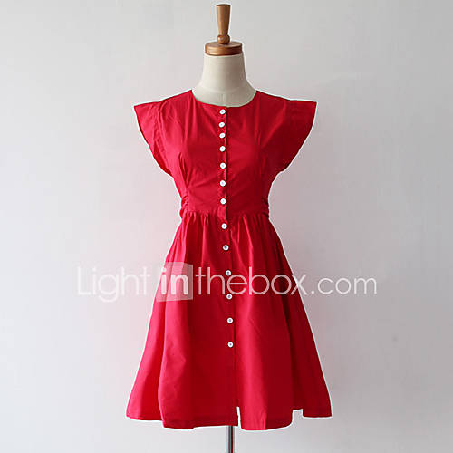 Jinbier Womens Korean Red Dress