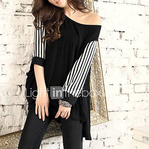 Zhulifang Womens Loose Fit Stripe T Shirt