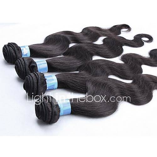 22 Inch 1Pcs Color 1B Grade 5A 100G/Pcs Indian Virgin Body Wave Human Hair Extension