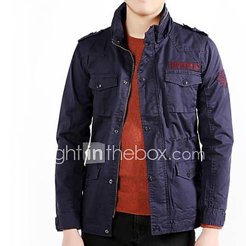 Mens Solid Color Simple Design Jacket