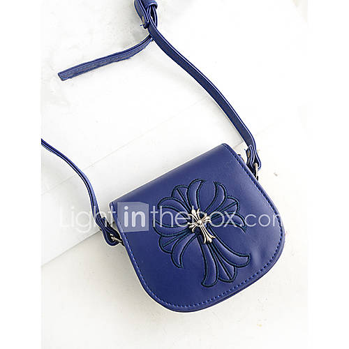 Daidai Womens Vintage Cross Pattern Mini Royal Blue Shoulder Bag