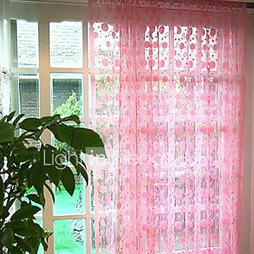 Romantic Solid Circle Pattern Curtain Line   Random Colors (39W × 79L)