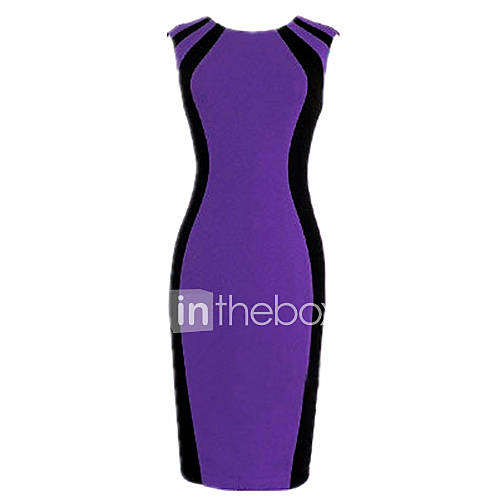 MS PUrple COLor Block Dress