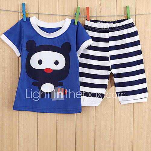 Childrens Cartoon Casual Short Sleeve Clothing Sets