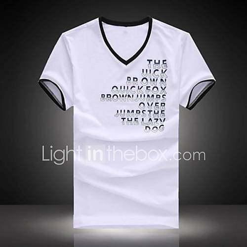 Mens V Neck Casual Printing Short Sleeve T shirts