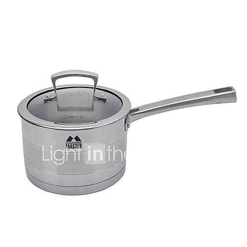 2.5 Qt Stainless Steel Saucepans with Handle and Cover, W18cm x L18cm x H10cm