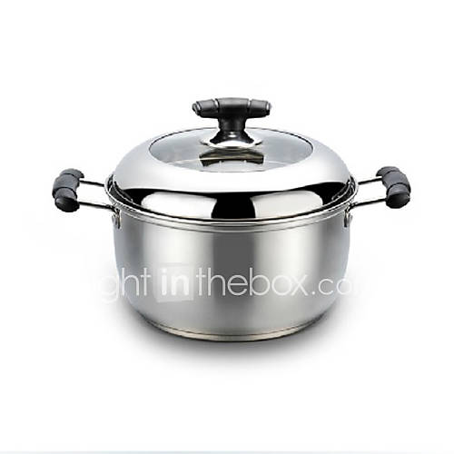 10.5 QT Stainless Steel Soup Pot with Cover, W24cm x L24cm x H22cm