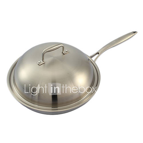 3 layer Dia 12.5 Steel Wok with Cover and Handle, W32.5cm x L59cm x H14cm