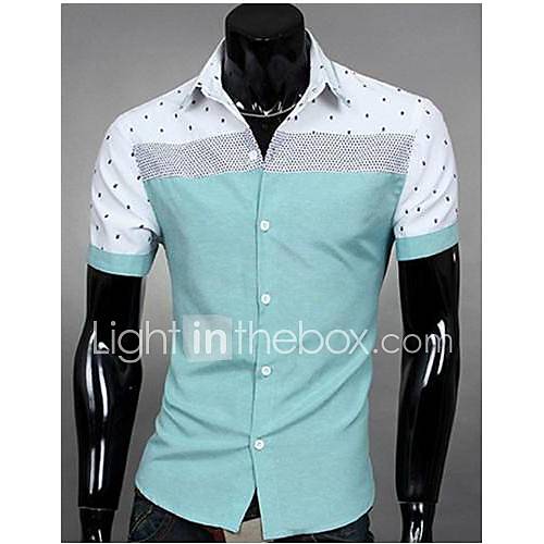 Mens Casual Fashion Slim Stand Collar Shirt