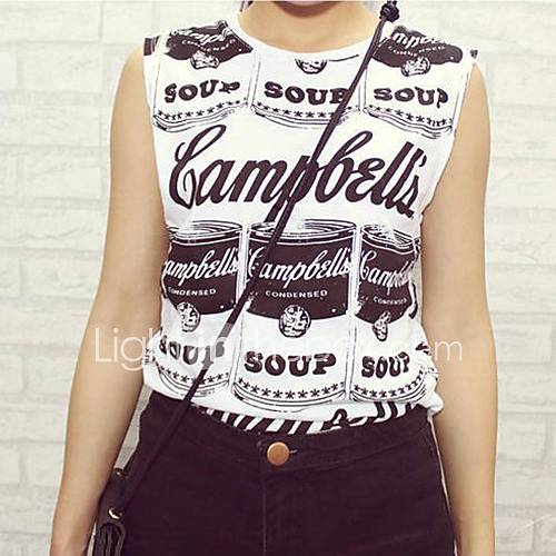 Womens Lovely Letter Sleeveless T shirt