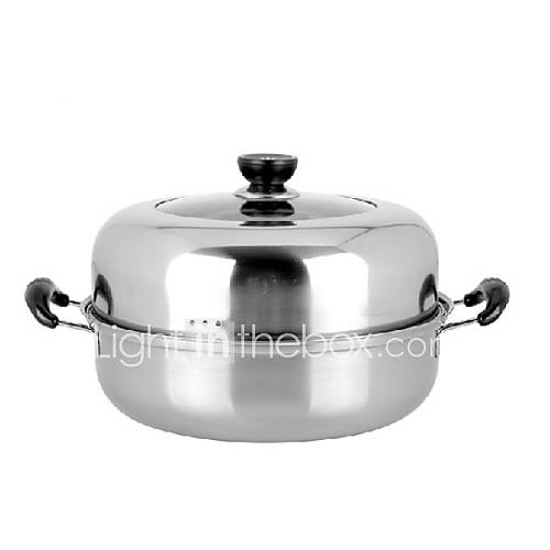 7 QT Stainless Steel Soup Pot with Cover, W16cm x L36cm x H33cm