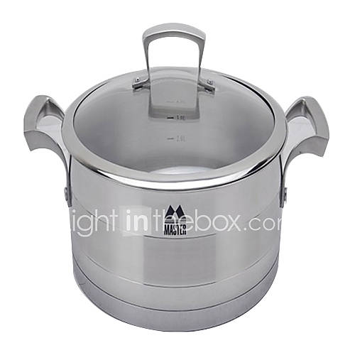 6 Qt Stainless Steel Soup Pot with Cover, W28cm x L28cm x H9cm