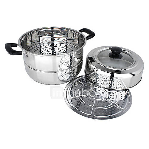 25 QT Stainless Steel Multi Pots with Cover, W32cm x H29.5cm