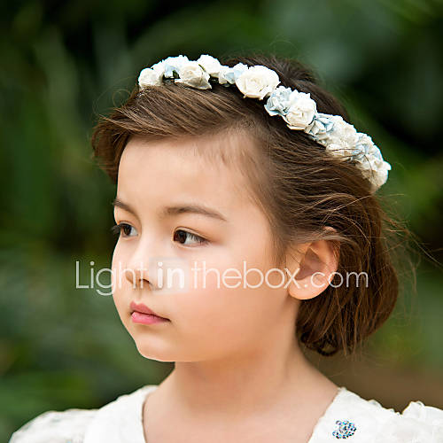 Lovely Paper/ Satin Flower Wedding Flower Girl Wreath/ Headpiece