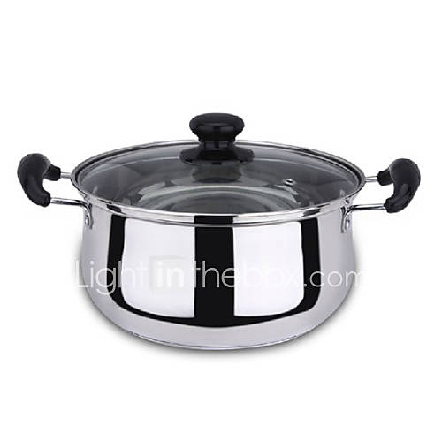 6 QT Stainless Steel Soup Pot with Cover, W21.5cm x L21.5cm x H16cm