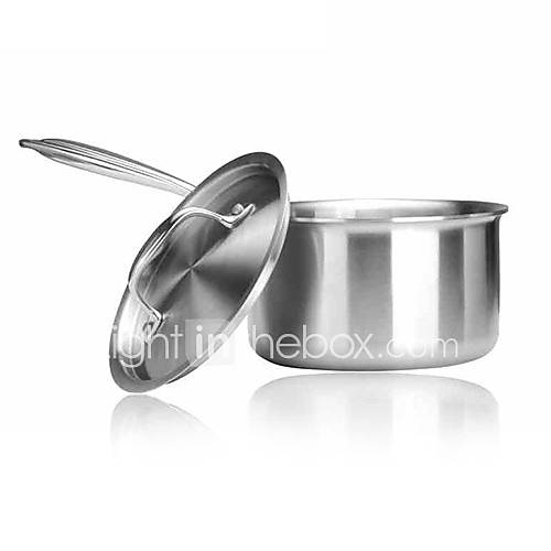 3 layer 3.5 qt Steel Saucepans with Cover , W18cm x L34.5cm x H13cm