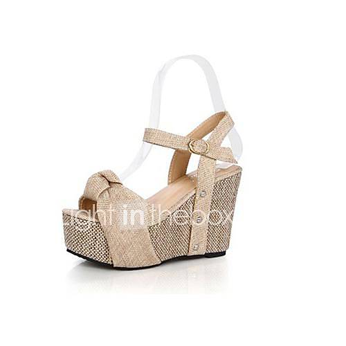 Linen Womens Wedge Heel Platform Sandals Shoes(More Colors)
