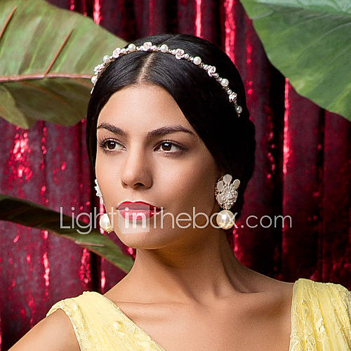 Flower Design Rhinestone And Pearl Wedding/Special Occation Headbands