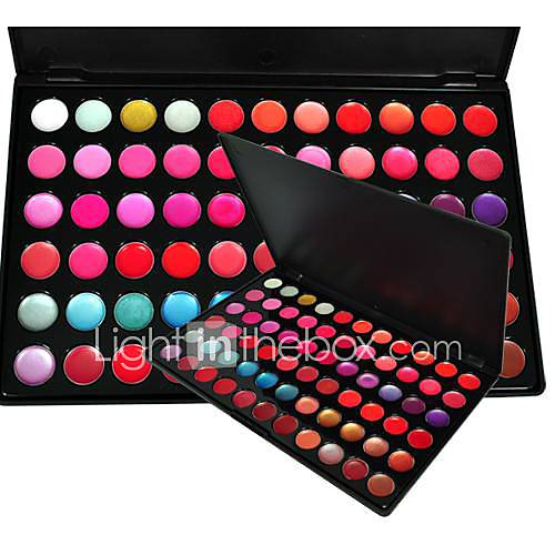 Professional 66 Color Lip Gloss Lipstick Makeup Cosmetic Palette 837