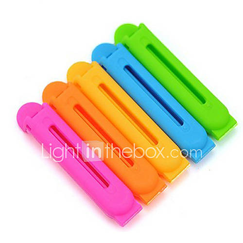 Small size Plastic Sealing Clip Random Color, Set of 5, L7cm x W1.2cm x H1cm