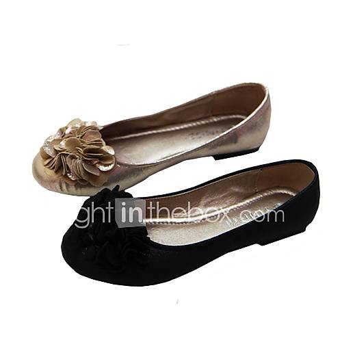Leatherette Flowers Womens Fashion Shoes Flat Heel Dress Shoes(More Colors)