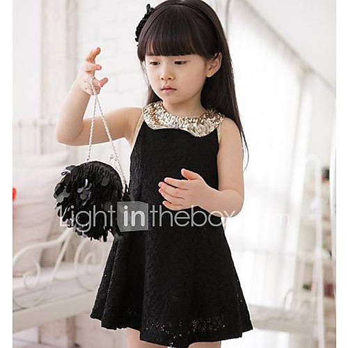 Girls Shining Collar Classic Dresses