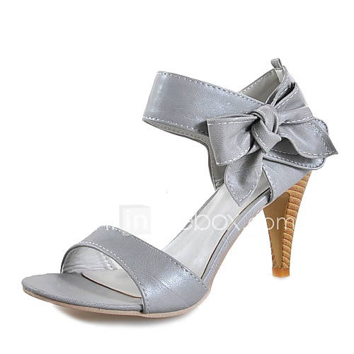 Leatherette Upper Stiletto Heel Sandals With Bowknot Wedding/ Party Shoes.More Colors Available