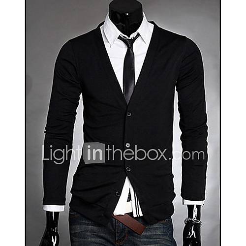 Mens Fashion Slim V neck Sweater Cardigan Sweater