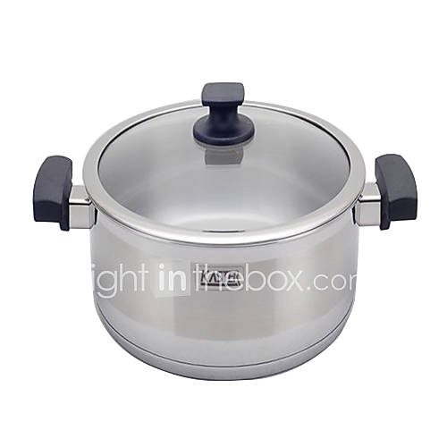 6 Qt Stainless Steel Soup Pot with Cover, W28cm x L28cm x H9cm