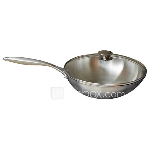 3 layer Dia 12.5 Steel Wok with Cover and Handle, W32.5cm x L59cm x H14cm