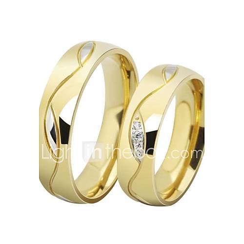 Ring AAA Cubic Zirconia Wedding / Daily Jewelry Stainless Steel / Gold ...