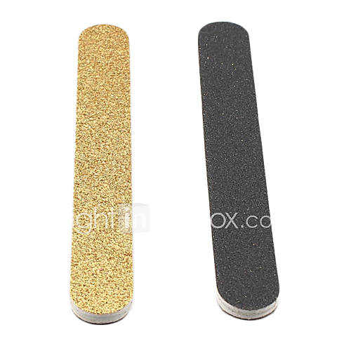 2 Pieces Light GoldBlack Emery Nail Art Files