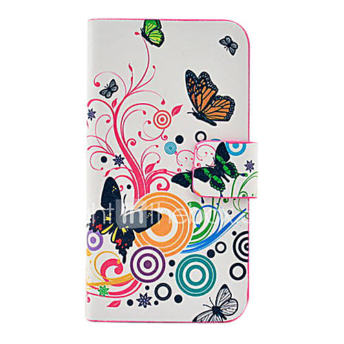 Butterfly Pattern Full Body Leather Tpu Case for iPhone 4/4S