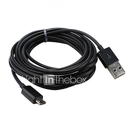 USB Sync and Charge Cable for Samsung Galaxy S3 I9300, I9100 Others (Black, 300cm Length)