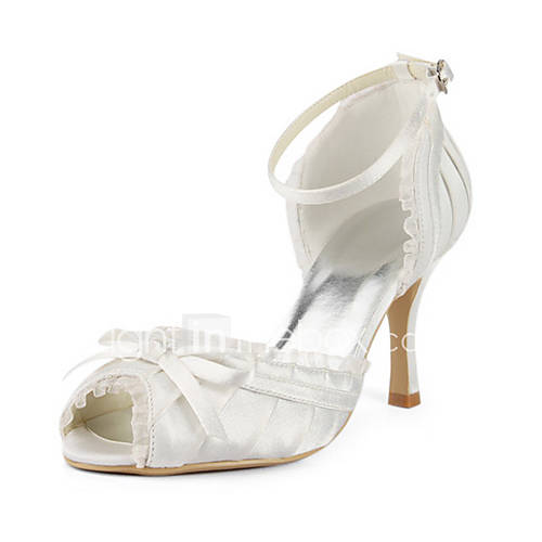 Satin Stiletto Heel Sandals / Pumps With Ruffles Wedding Shoes (More Colors Available)