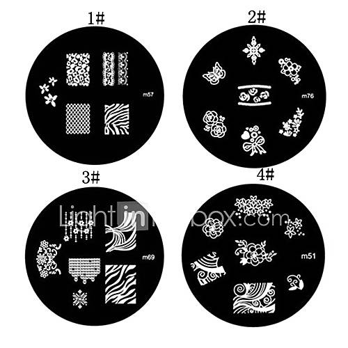 1PCS Nail Art Stamp Stamping Image Template Plate M Series NO.4(Assorted Colors)