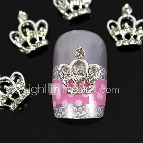 10pcs 3D DIY Rhinestones Crown For Finger Tips Alloy Nail Art ...