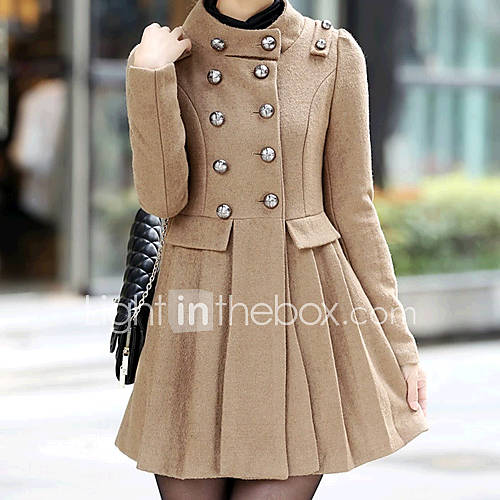 YINBO Stand Collar Solid Color Fashion Coat 1686631 2016 – $7.99